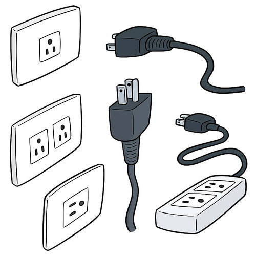 vector set of plugs