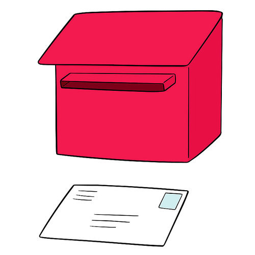 vector set of postbox and envelope
