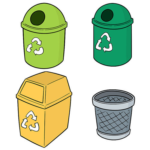 vector set of recycle garbage