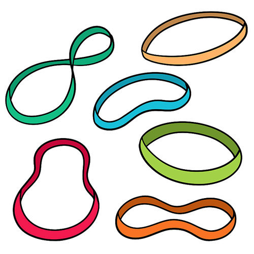 vector set of rubber band