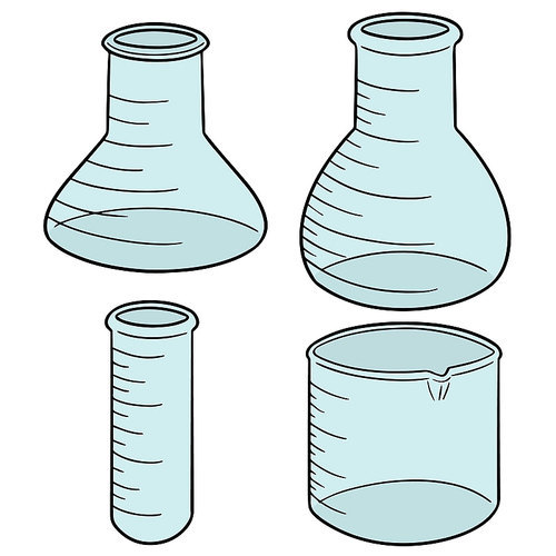 vector set of laboratory glassware