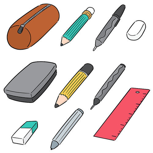 vector set of pencil case