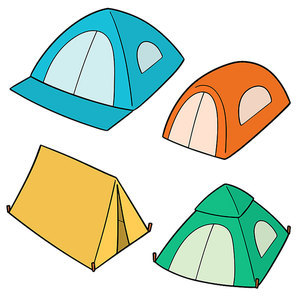 vector set of tent