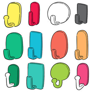 vector set of wall hooks