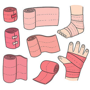 vector set of medical bandage