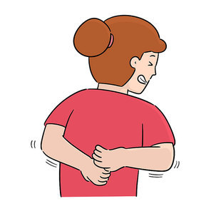 vector of woman scratching back