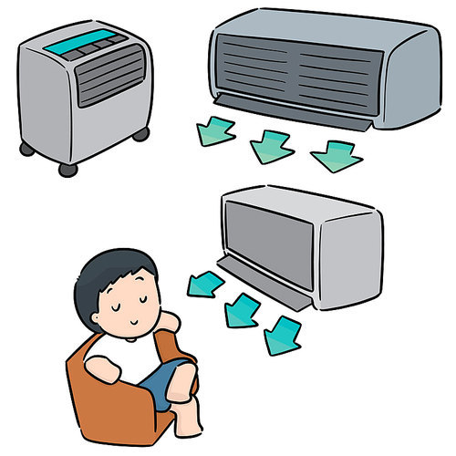 vector set of air conditioner