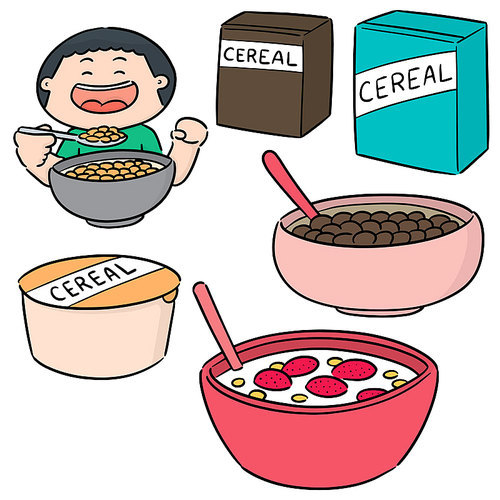 vector set of cereal