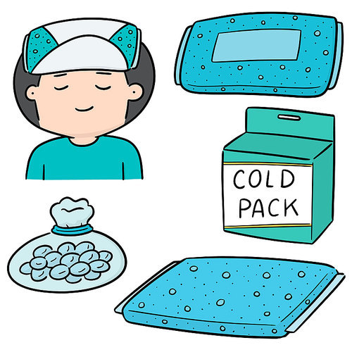 vector set of cold pack