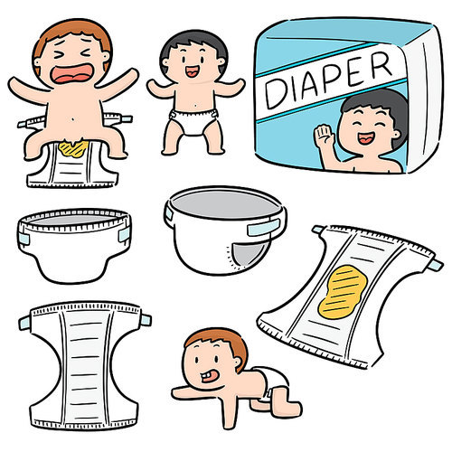 vector set of diaper