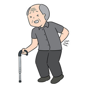 vector of elder man got backache