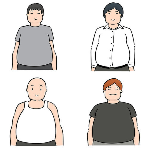 vector set of fat people