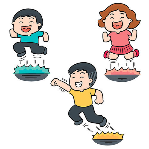 vector set of people jumping