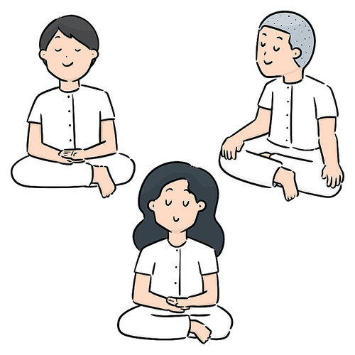 vector set of meditation
