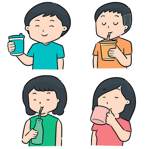 vector set of people drinking