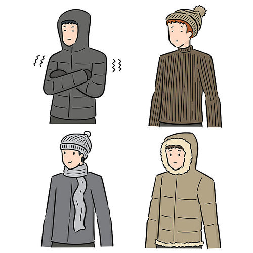 vector set of people in winter clothes