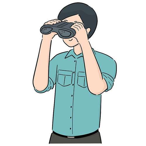 vector of people using binoculars