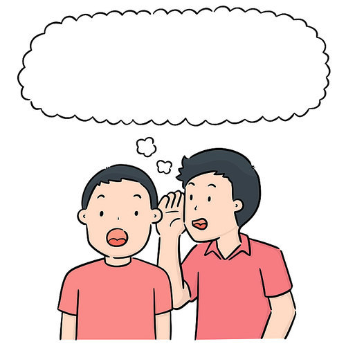 vector set of people whispering