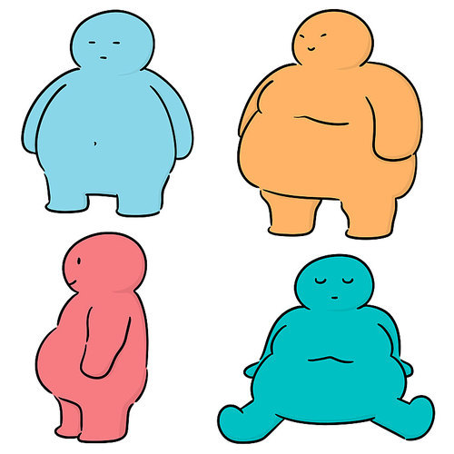 vector set of fat people