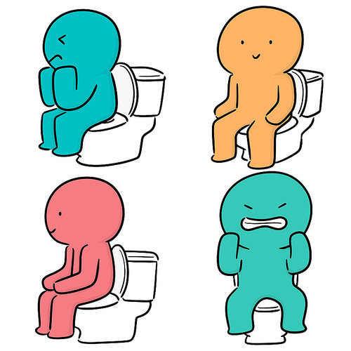 vector set of people use flush toilet