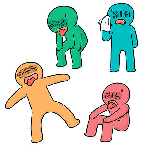 vector set of tired people