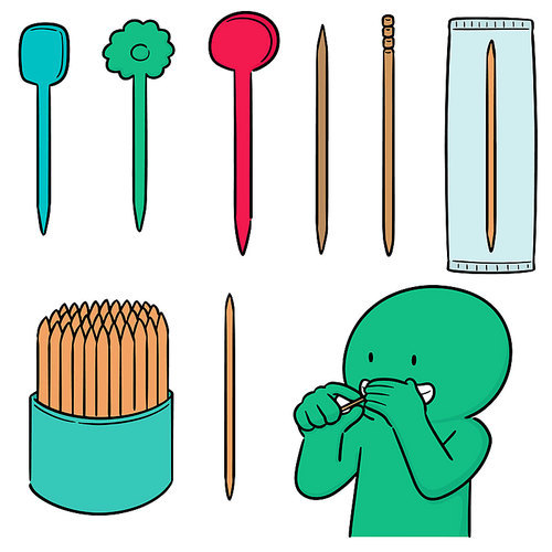 vector set of toothpick