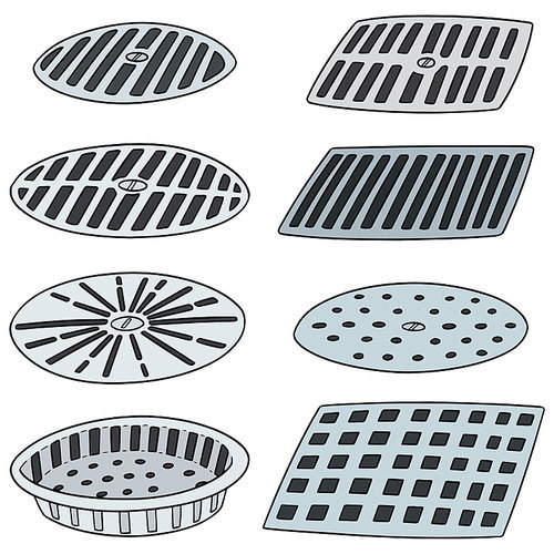 vector set of cover the drain