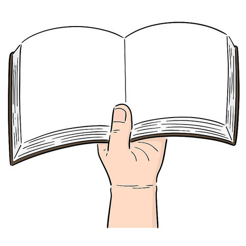 vector of hand holding book