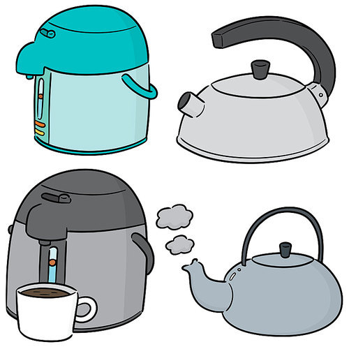 vector set of kettle