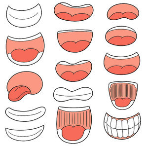 vector set of mouth