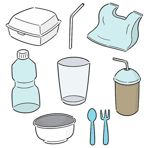 vector set of non-biodegradable product