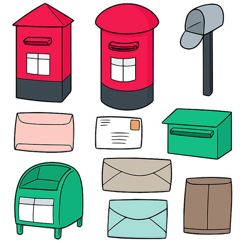vector set of postbox