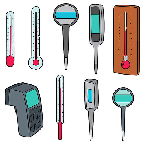 vector set of thermometer