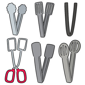 vector set of tongs