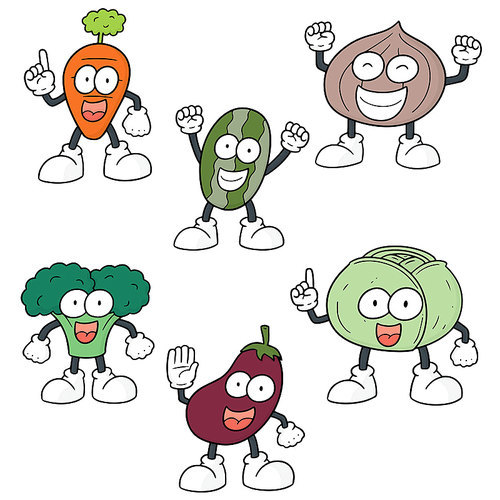 vector set of vegetable cartoon