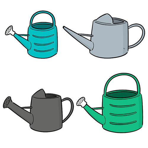 vector set of watering can