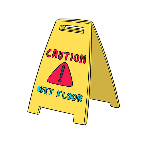 vector of wet floor sign