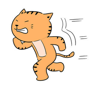vector of cat running
