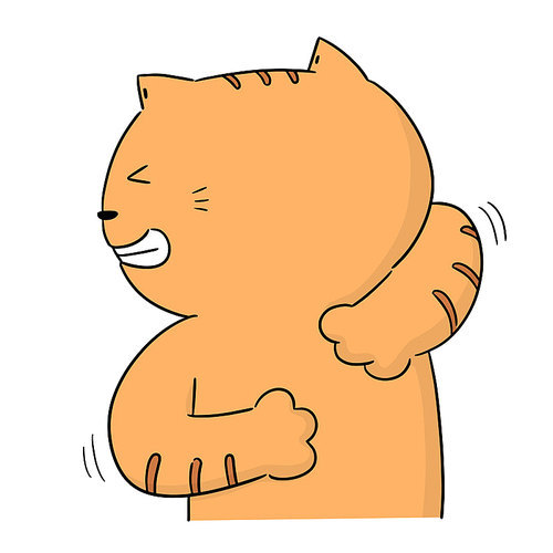 vector of cat scratching back