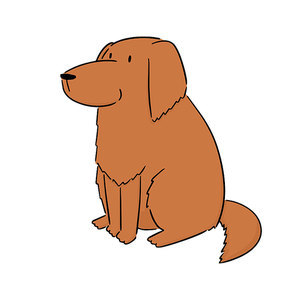 vector of dog, golden retriever