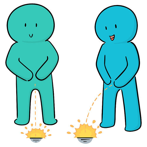 vector set of man peeing