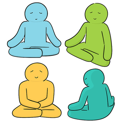vector set of meditation