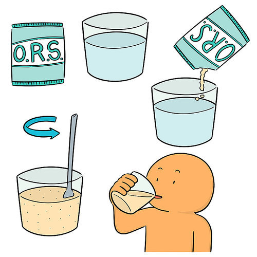 vector set of oral rehydration salt