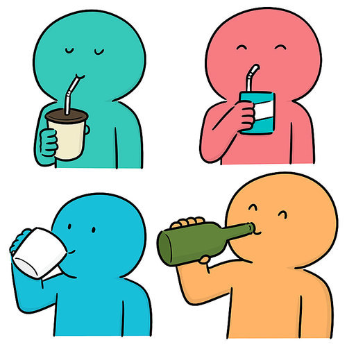 vector set of people drinking