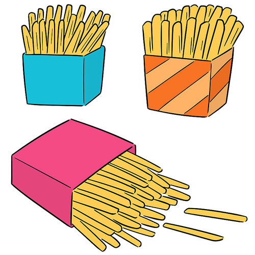 vector set of french fries