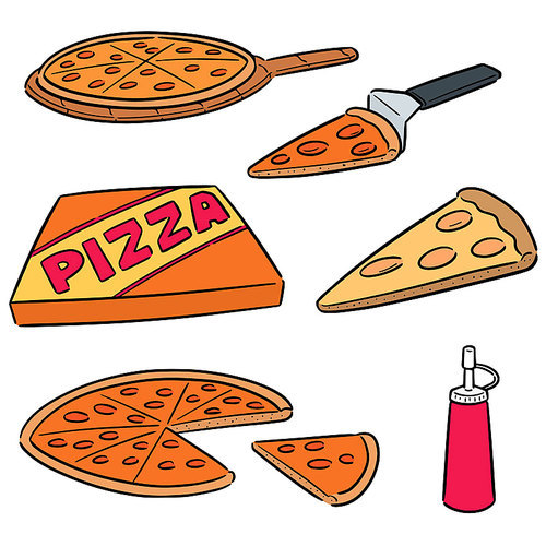 vector set of pizza