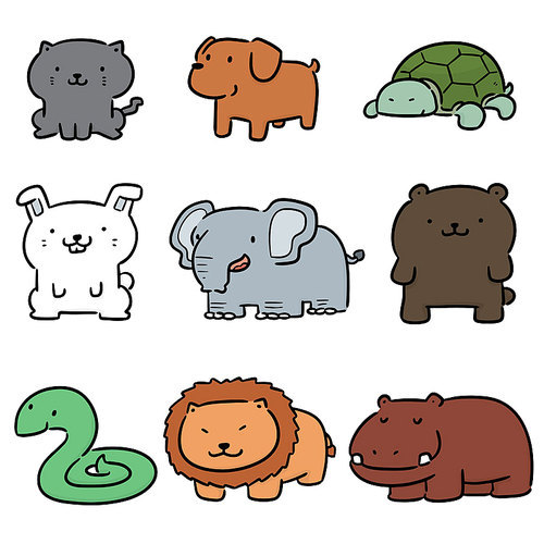 vector set of animals