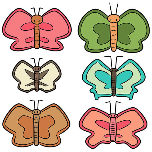 vector set of butterflies