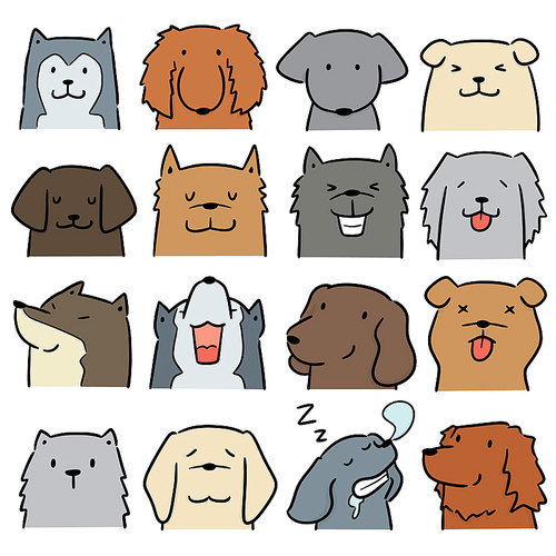 vector set of dog