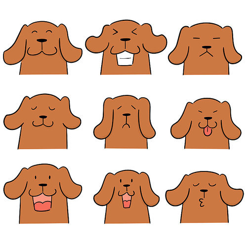 vector set of dog face